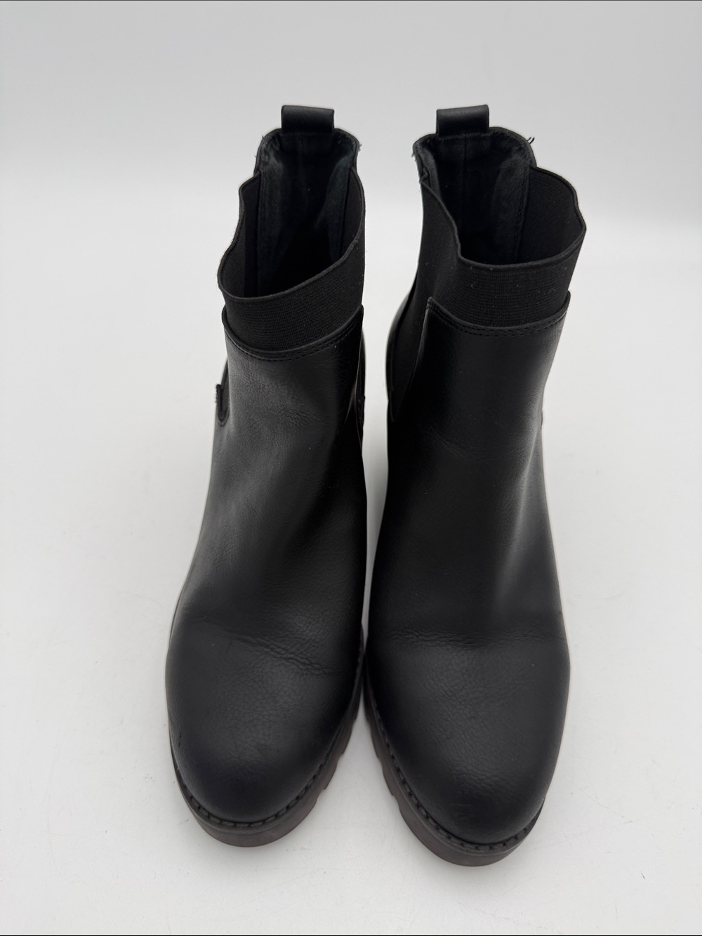 Crown Vintage Black Wedge Chelsea Ankle Boots women 7w casual office Y2K - Picture 4 of 14